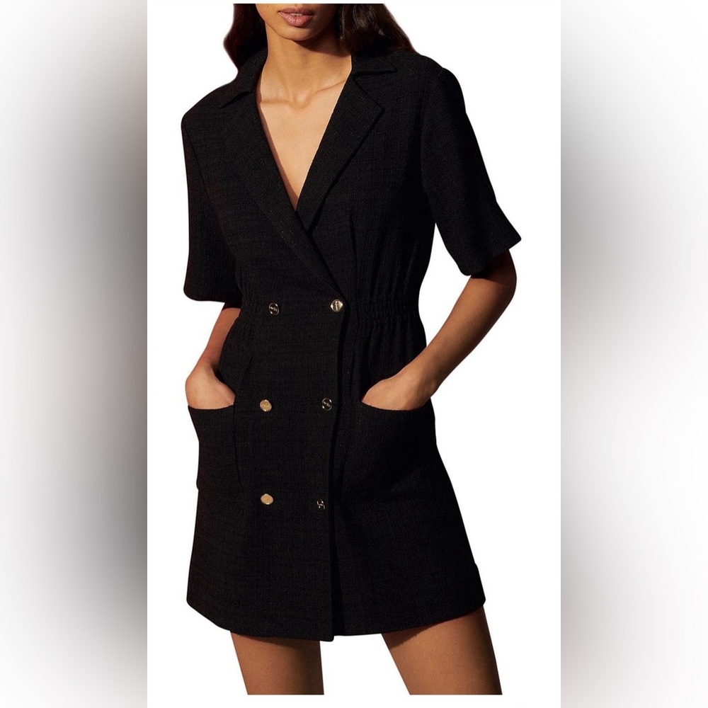 Sandro Tweed Black Dress